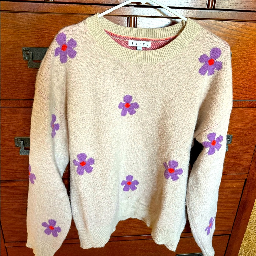 Sweater from Stitch Fix that I love but too hot in my old age! 🥵